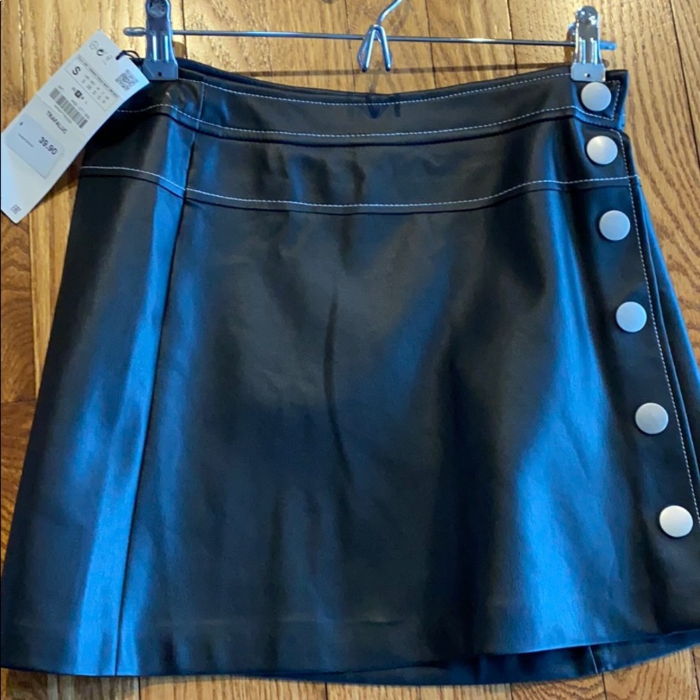 Black leather skirt